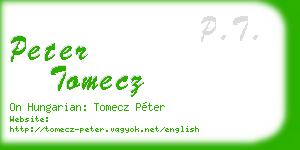 peter tomecz business card