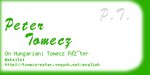 peter tomecz business card